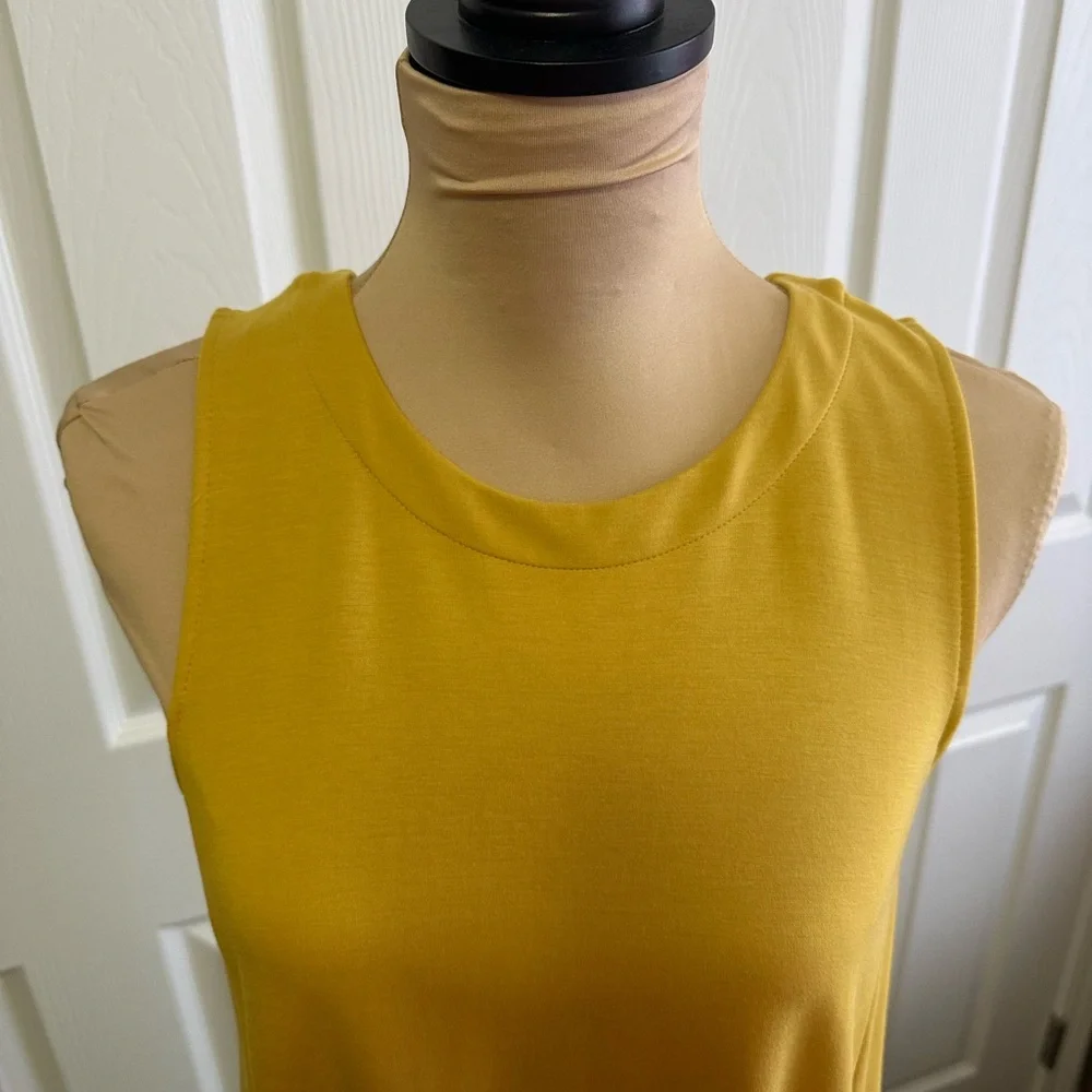 J. Jill Elegant Mustard Yellow Sleeveless Dress - Picture 3 of 6